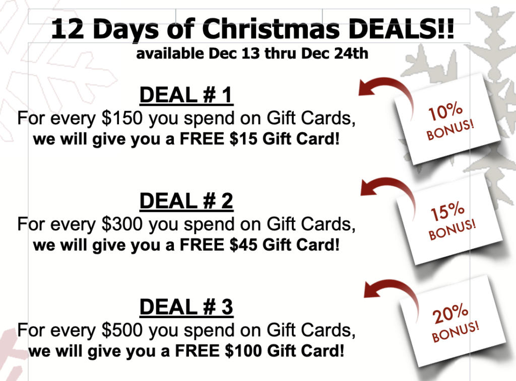 12 Days of Christmas DEALS